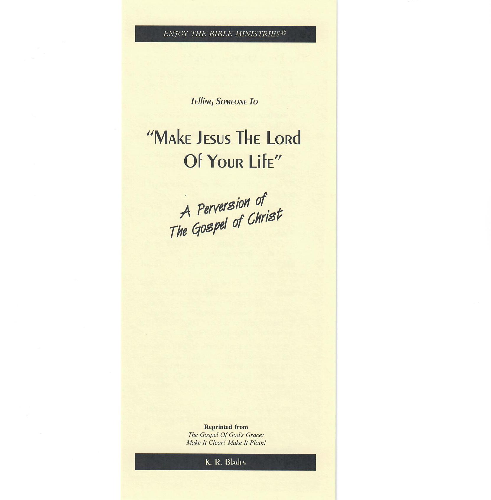 Make Jesus The Lord Of Your Life tract cover