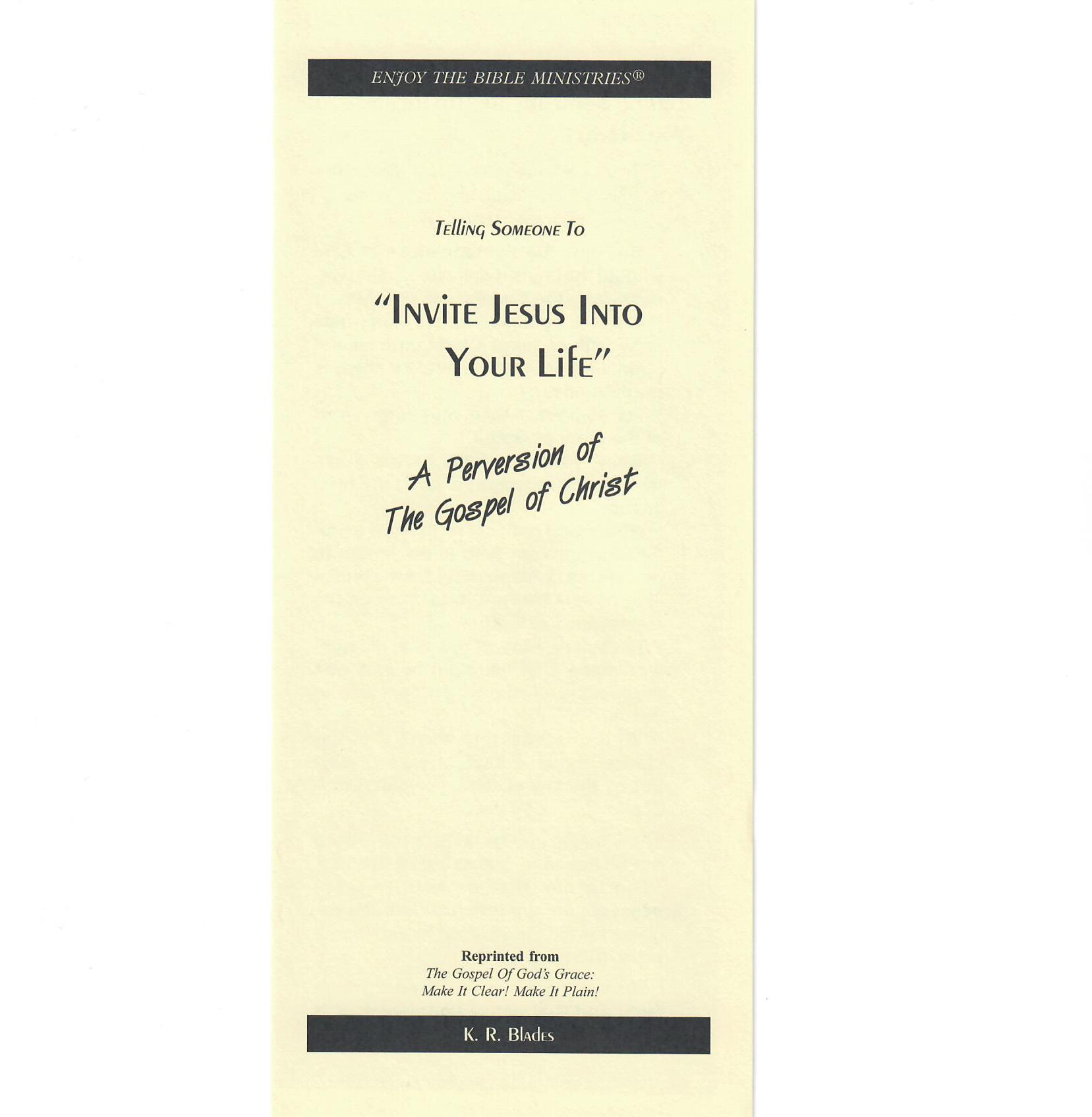 Invite Jesus Into Your Heart tract cover