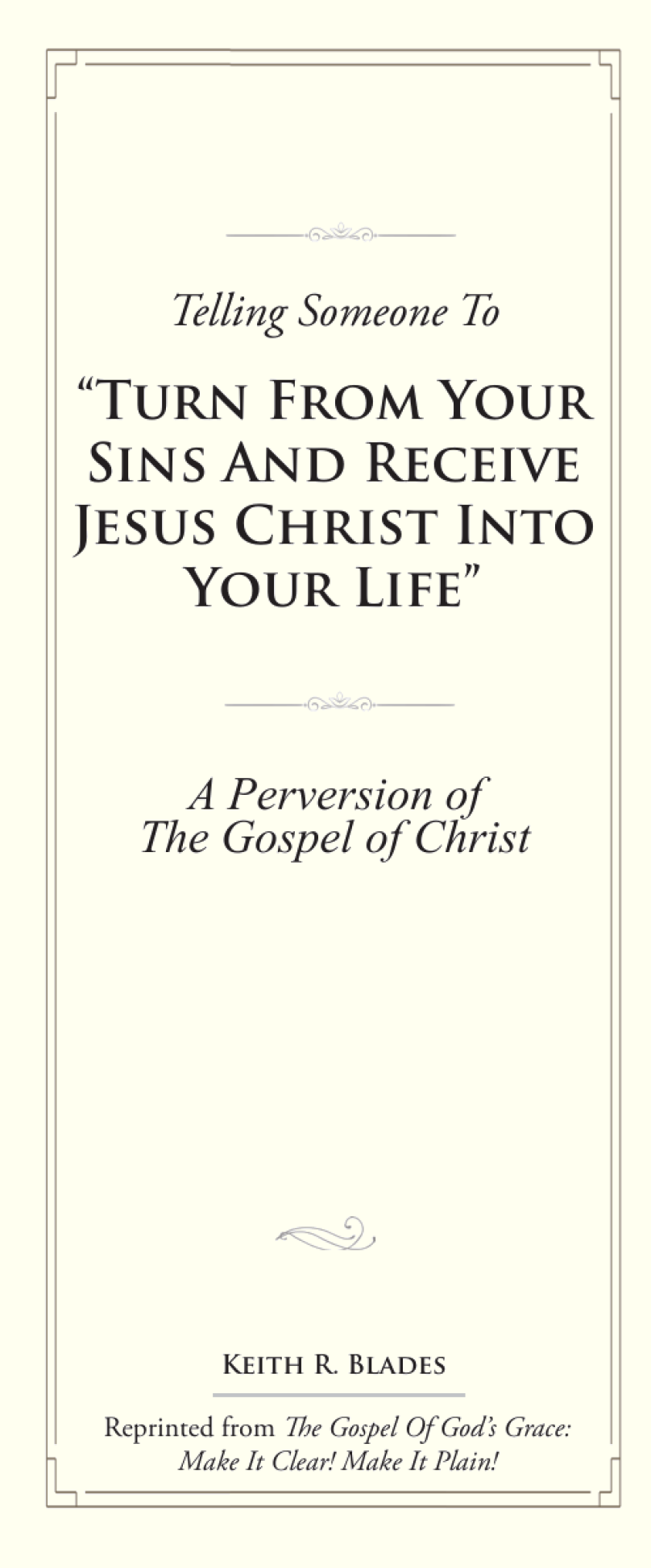Turn From Your Sins and Receive Jesus Christ into Your Heart tract cover