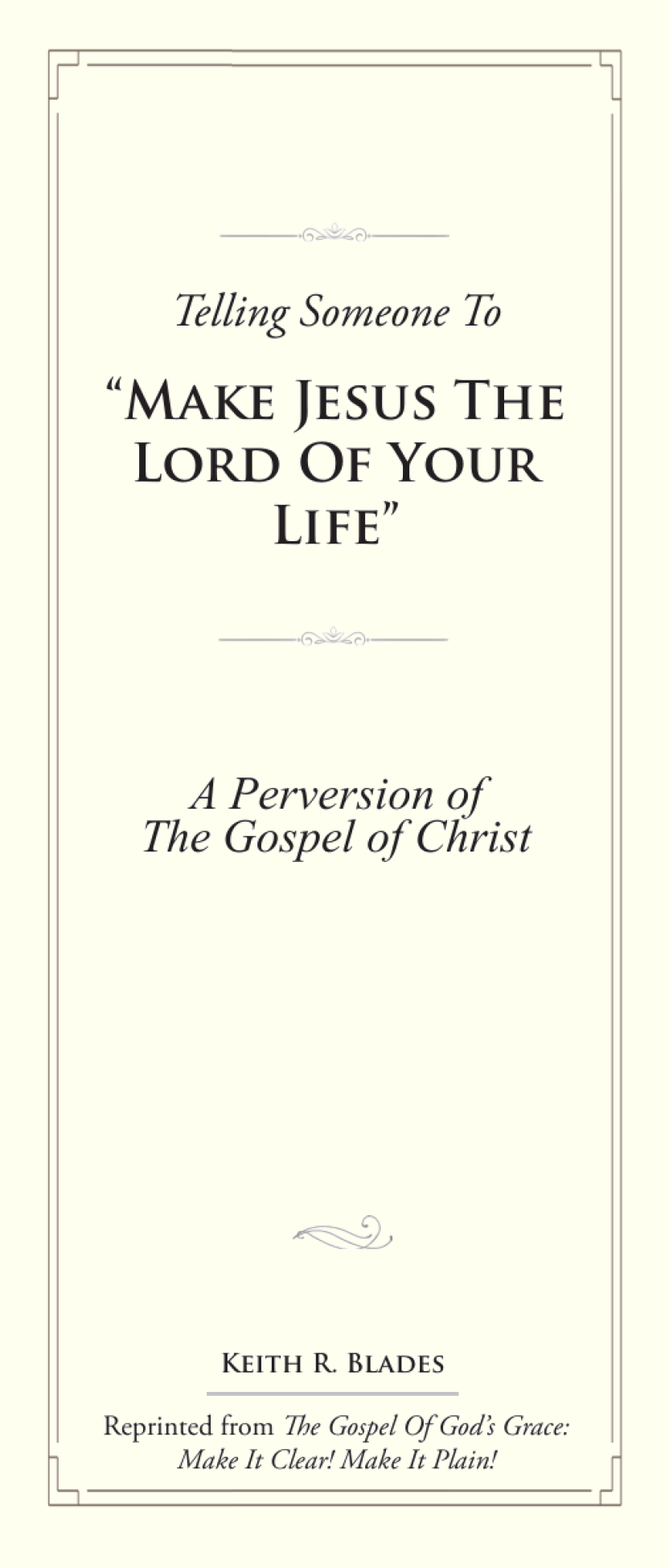 Make Jesus The Lord Of Your Life tract cover